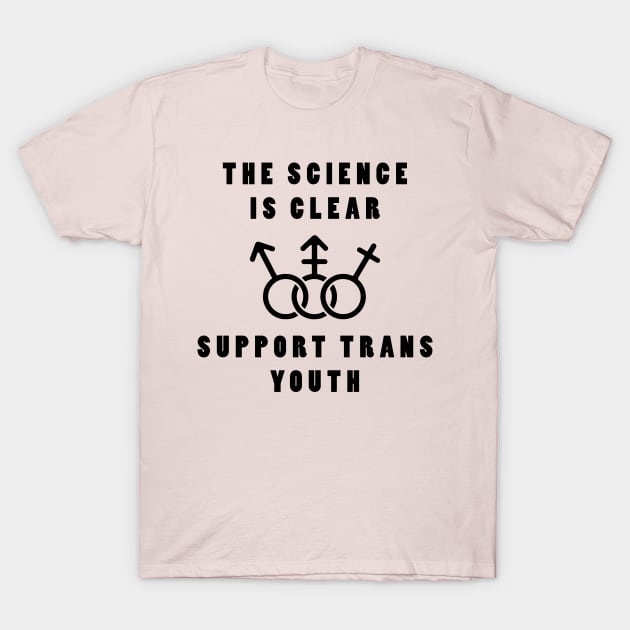 Support Trans Youth (Black on Light Colours) T-Shirt by lilmousepunk